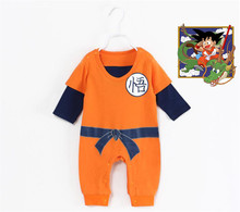 New Dragon Ball Type Autumn Baby Jumpsuit Romper Superman Goku Siamese Kazakhstan Romper Half-Sleeved Cotton Infantil Clothes