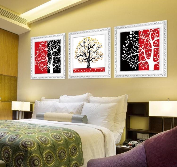 Lucky lucky red black and white decorative painting Pachira Feng Shui bedroom modern restaurant ...