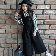 girls overalls Autumn children’s cotton trousers kid Detachable Wide leg pants fashion clothing
