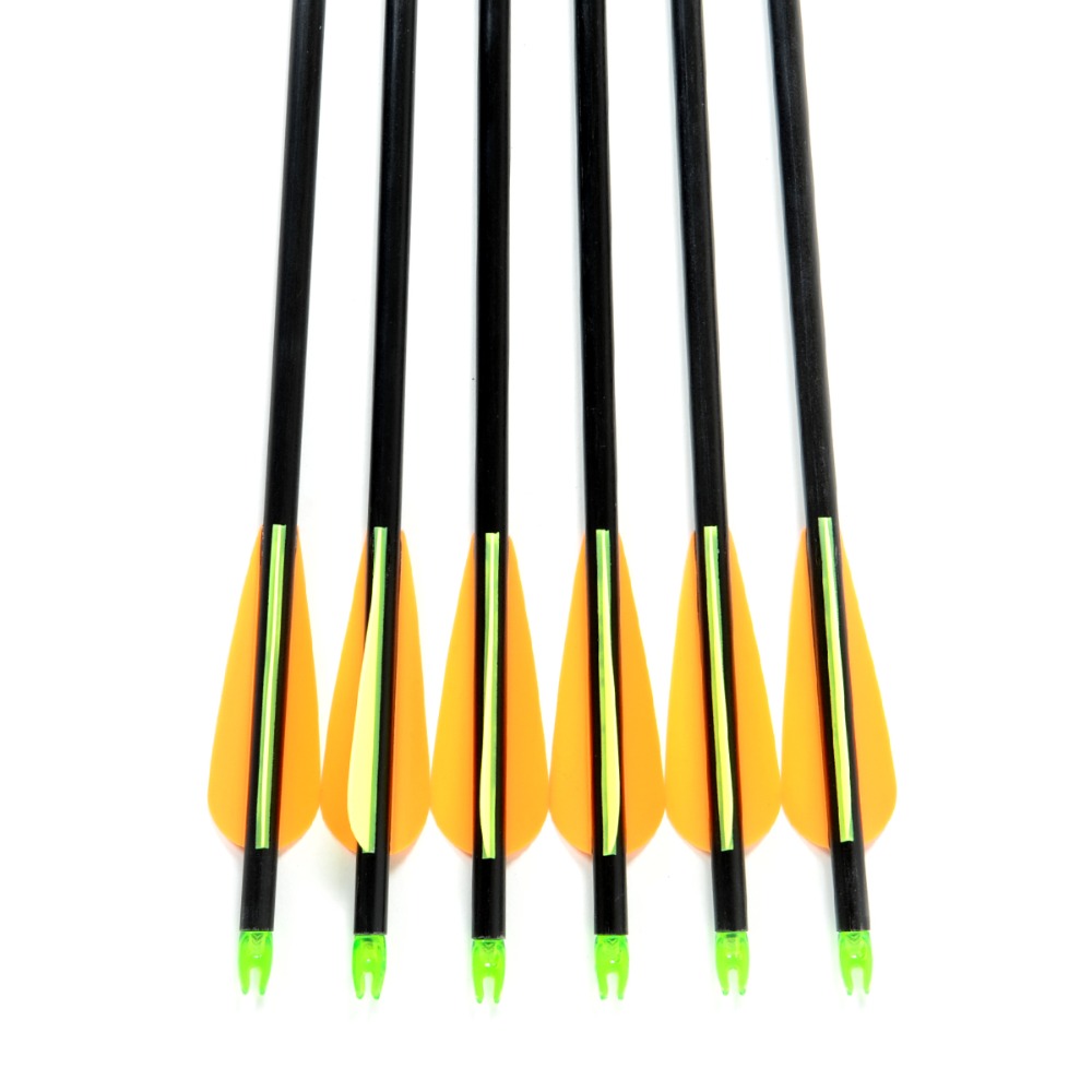 Free shipping 6pcs lot Fiberglass Arrow for Shoot Archery Bow Outdoor Sport with sliver tips arrowhead