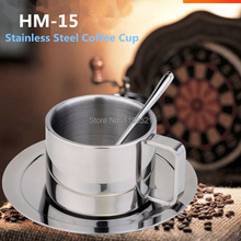 Three piece fation stainless steel coffee cup set stirring spoons plates mug drinkware tea cup 190
