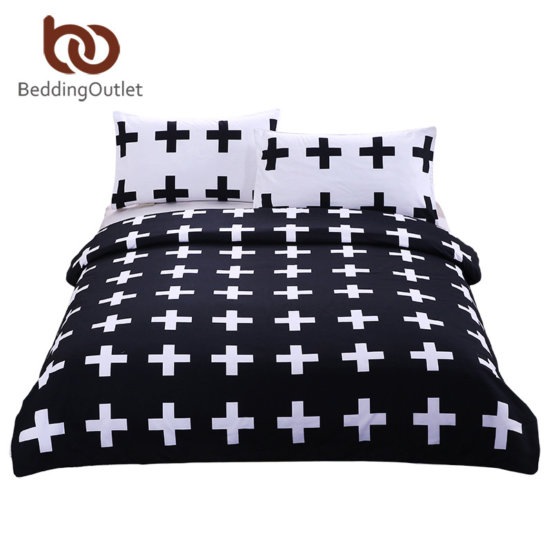 BeddingOutlet Black Cross Bedding Bedclothes Super Soft Cover For Bed Bedroom Twin Full Queen King drap de lit Recommend