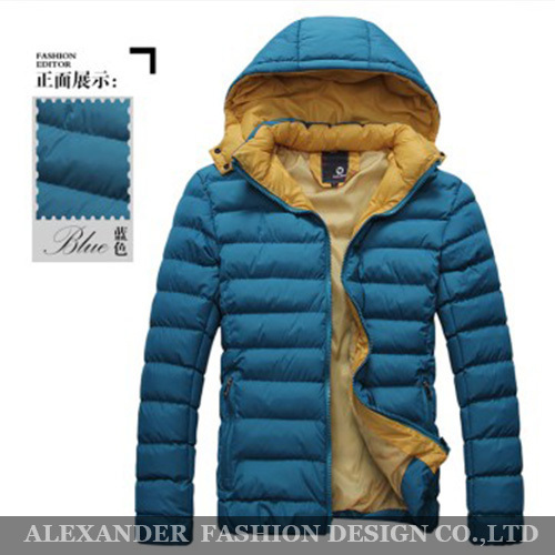 Free Shipping 2014 Fashion Winter Down Jacket Men Thermal Cotton padded Overcoat Casual Men s Hooded