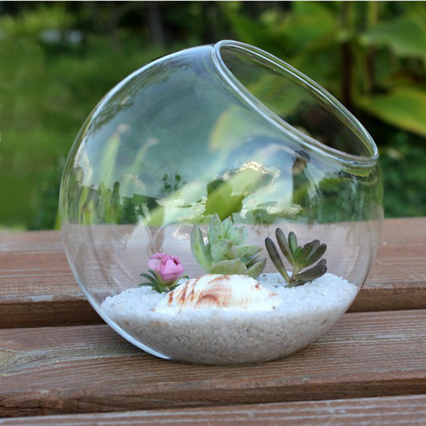 2018 Hot 15cm Clear Round Glass Vase Bottle Terrarium Hydroponic