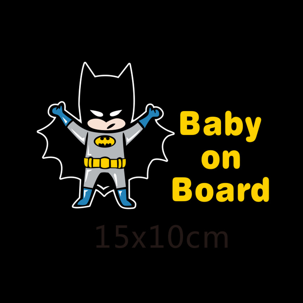 Reflective Car Decoration Superheroes Baby On Board Car Stickers And Decals for Volkswagen Skoda Honda Hyundai
