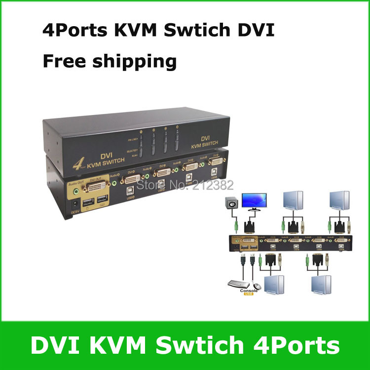 4  USB DVI kvm-  KVM DVI - 4 