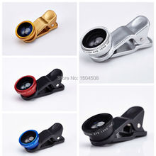 2015 Clip Universal 3in1 Clip Fish Eye Lens Wide Angle lens Macro Mobile Phone Lens For