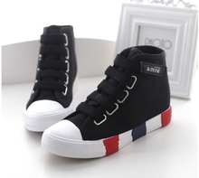 New female canvas shoes sneakers high layer platform Harajuku shoes preppy cotton made casual punk rock
