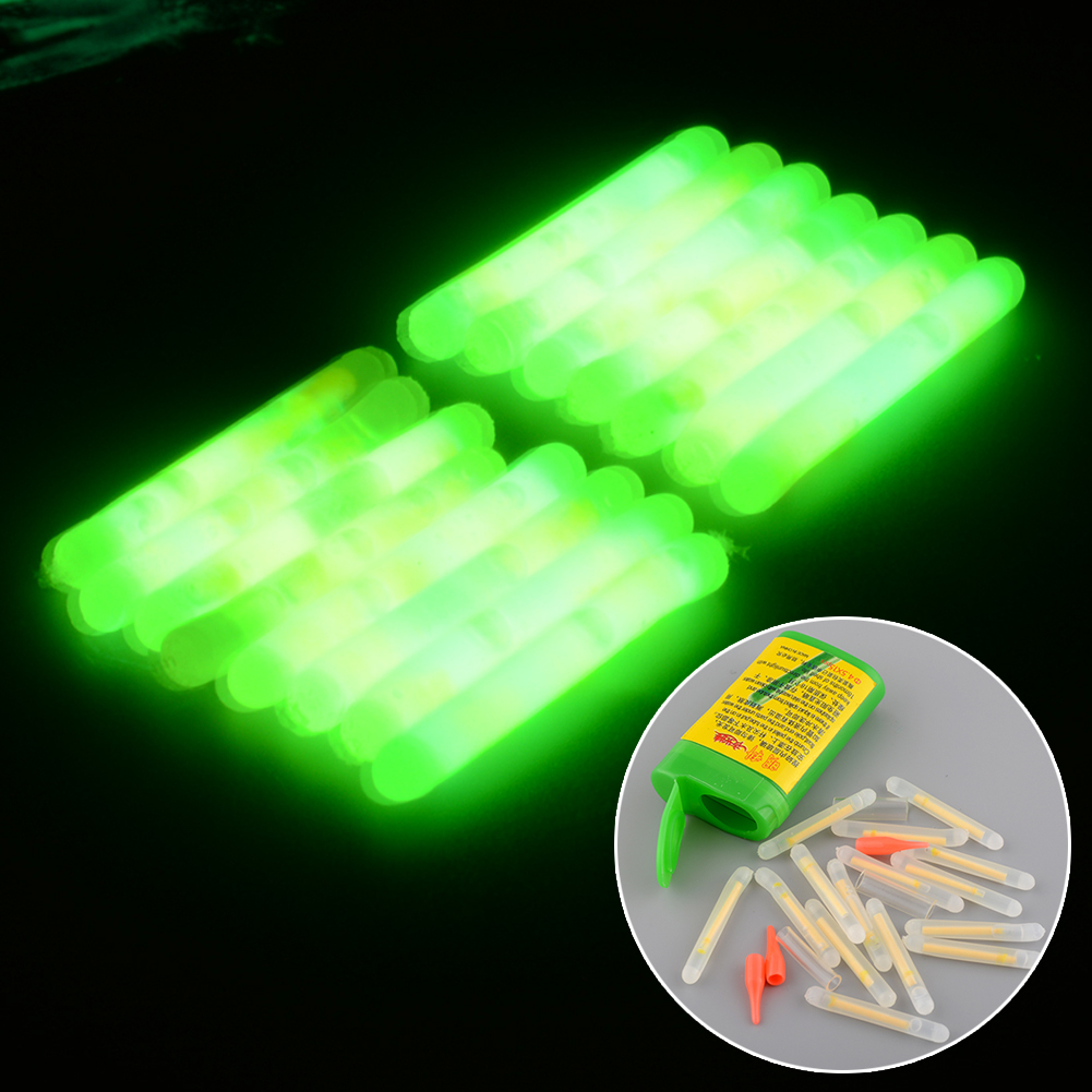 15X Mini Fishing Fish Fluorescent Lightstick Light Night Float Rod Lights Dark Glow Stick Useful free