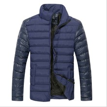 Hot sale winter jacket men 2015 fashion solid stand collar jackets coats casual winter coat men