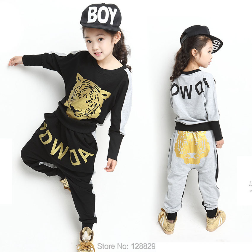 Male female child spring and autumn personality child sports set big harem pants Male female child spring and autumn personality child sports set big harem pants