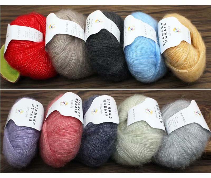 Description Picture 4 of itemWool 260M/0.9MM Yarn Baby Soft Thread Scarf Shawl Knitted Lot 1ply Crochet 25g/Ball Mohair Cashmere Silk Knitting Wholesale
