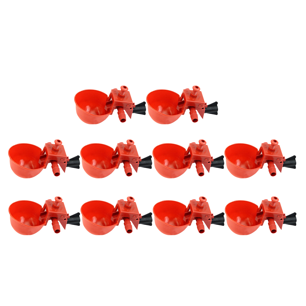 Chicken Hen Plastic Automatic Drinker 10 Pack Poultry Water Drinking Cups