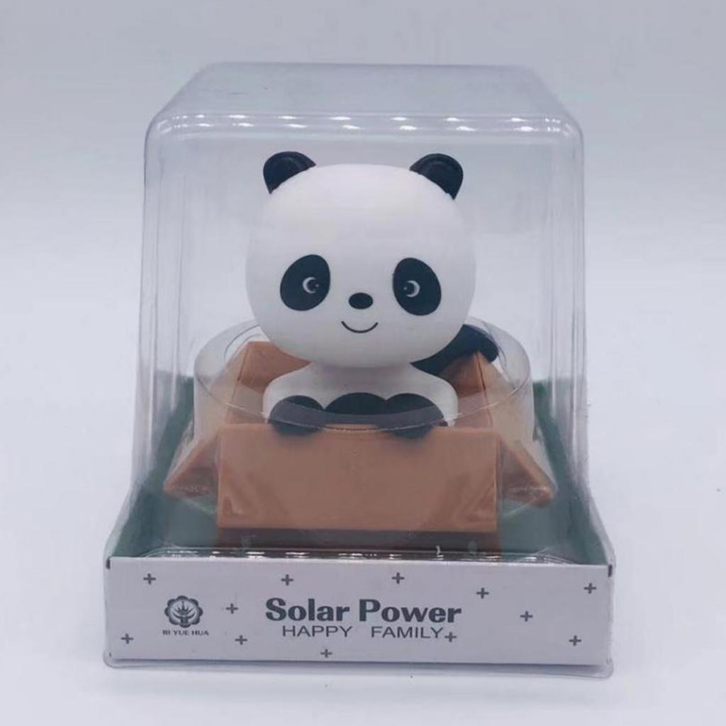 Solar Powered Toy Dancing Cute Panda Sitting Cup Cake with Sunglasses 
