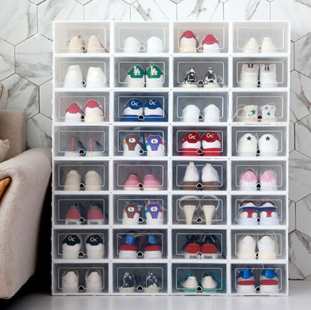 Foldable Clear Shoes Storage Box 