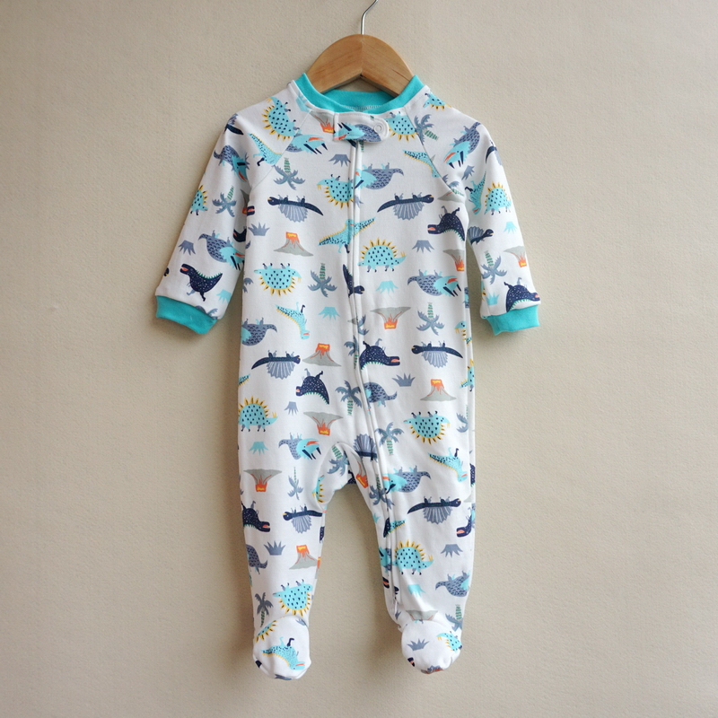 Description Picture 2 of itemBaby clothes pajamas double-headed zipper jumpsuit newborn baby boys romper cotton romper infants baby coverall 3-18M feetcover