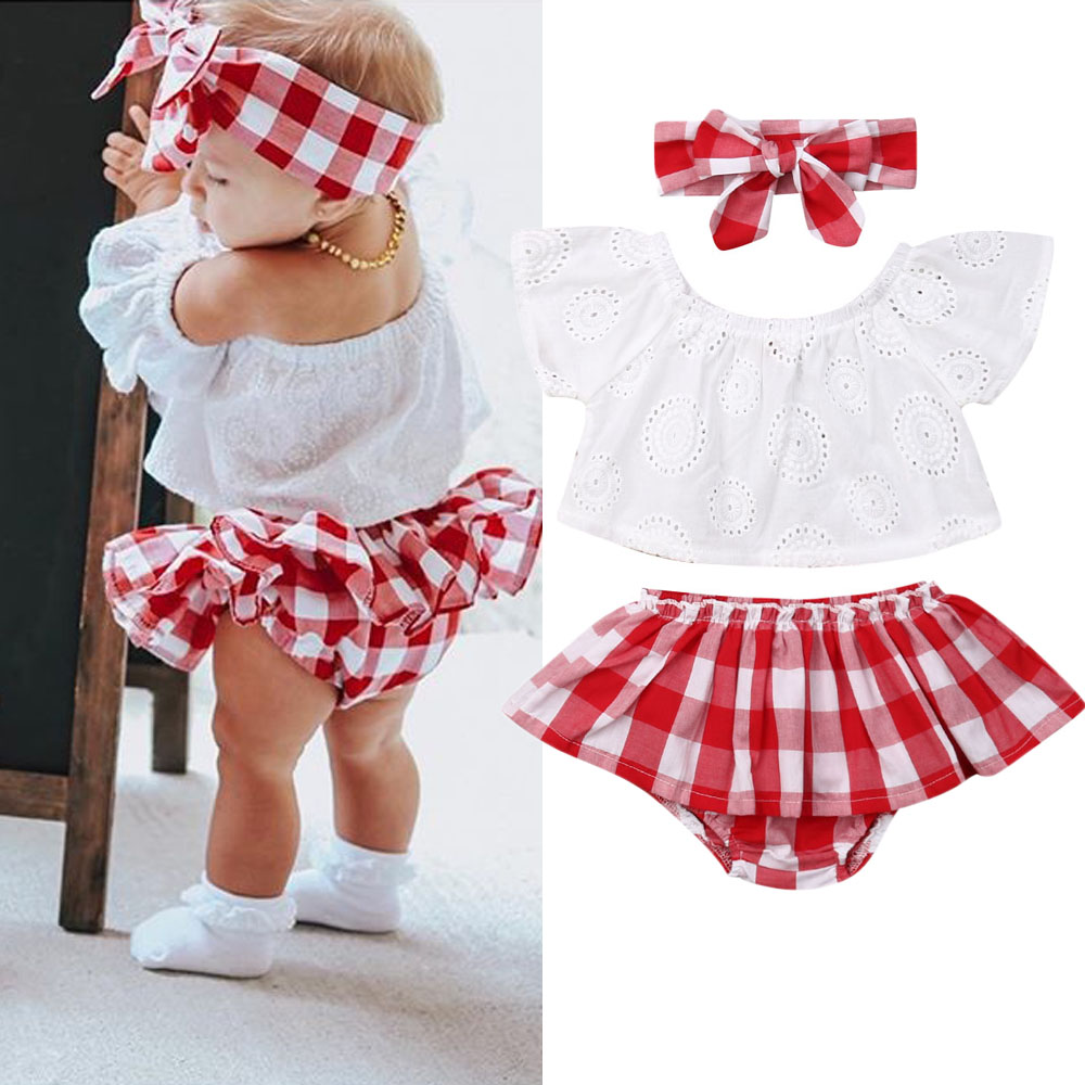 Lace Tassel Shorts Headband Outfit Set suomate 3Pcs Baby Girl Off Shoulder Blouse Ruffle T-Shirt Top