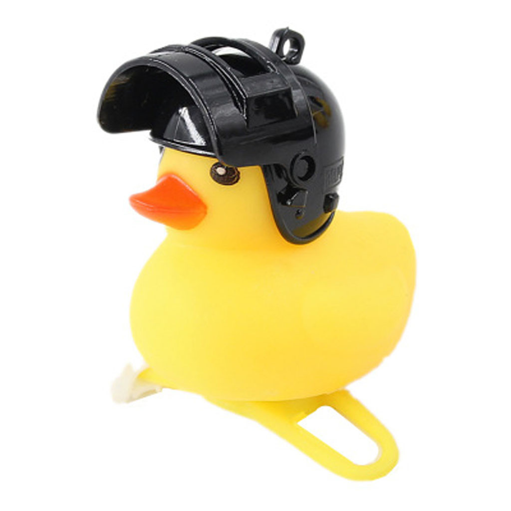 rubber duck with helmet for bike
