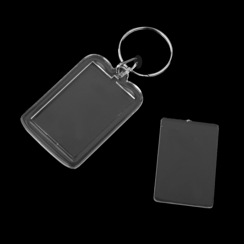 10 pcs Clear acrylic keychain 2 x 1-3/8 photo insert for luggage ID keyring 51mm 