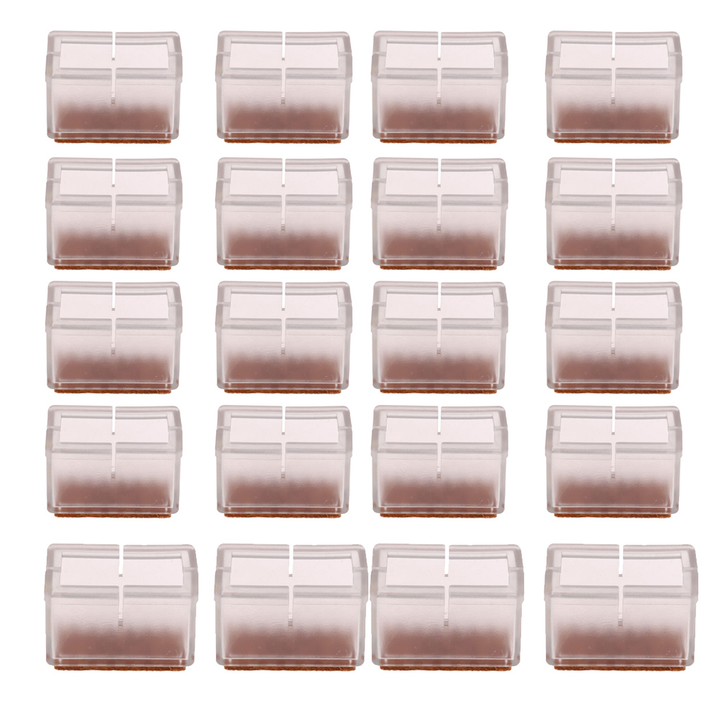24 unidades patas cuadradas JIAHU Protectores de suelo para patas de silla para muebles tapas de silicona