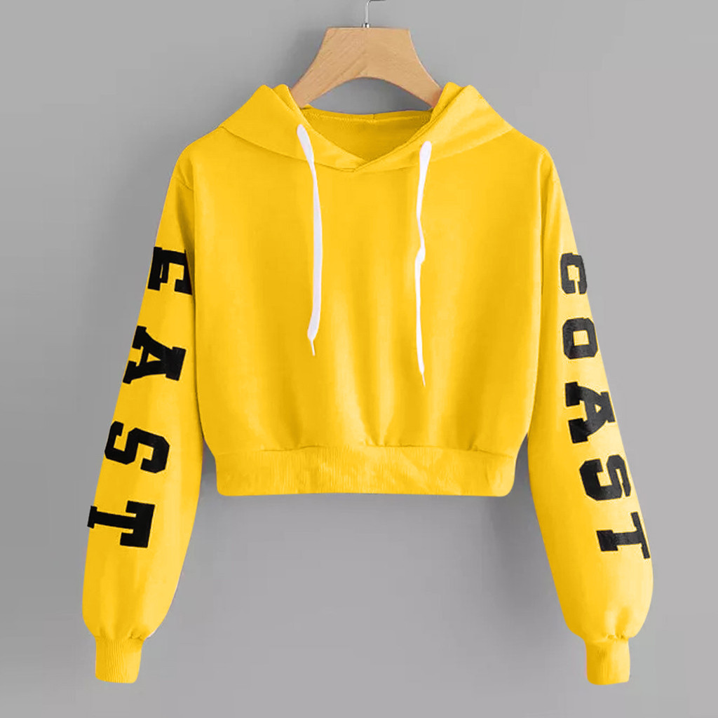 yellow cropped hoodie