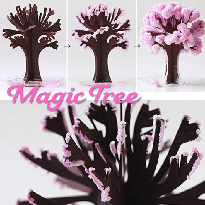 Sakura Zonfer 1pc Crescente Magico Albero di Cristallo Magico-Mistico Crescere Alberi in Fiore di Carta Albero per Bambini di Compleanno Giocattoli