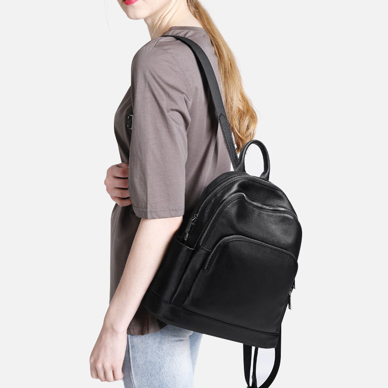 Fashion Women’s Leather Backpack Female Black Small High Quality Trend