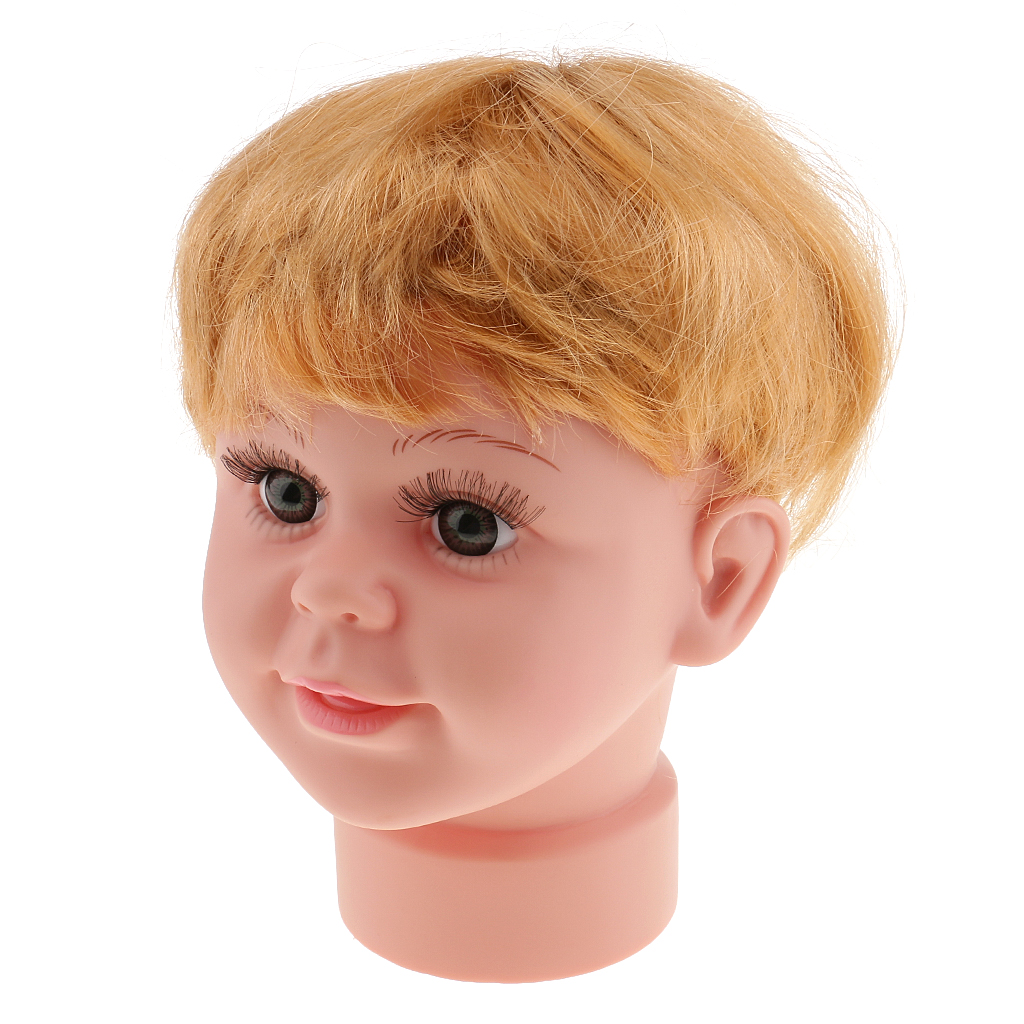 Realistic Baby Child Head Mannequin Head With Wig For Hat Cap Display 15'' 
