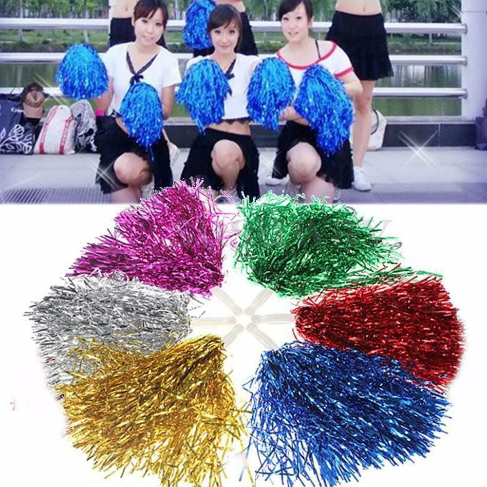 New Pom Poms Cheerleader Fancy Dress Accessory Dance Group Theatre Shows Girls