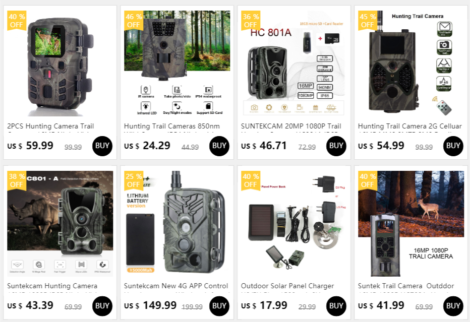 Description Picture 2 of itemSuntekcam Trail Hunting Camera Night Vision Cameras IP65 Photo Trap HC900A 36MP 2.7K 0.3s Trigger Wildlife Surveillance