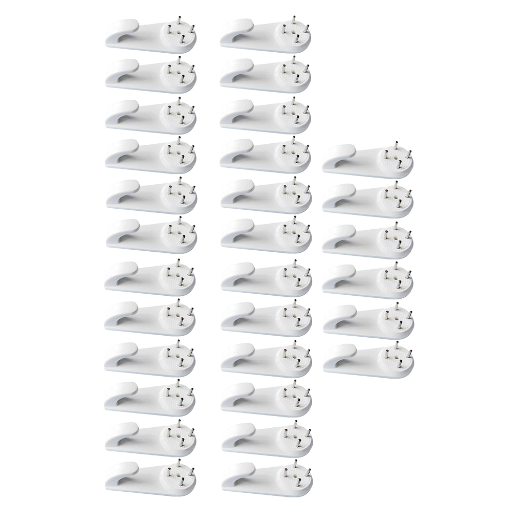 30pcs Small Plastic Wall Hooks Nails Picture Photo Hanging Hooks 3.1x1.6cm 