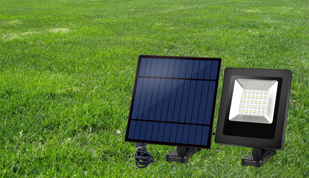 Luz Solar LED con Panel Solar Separable, reflector de cable de 16 pies