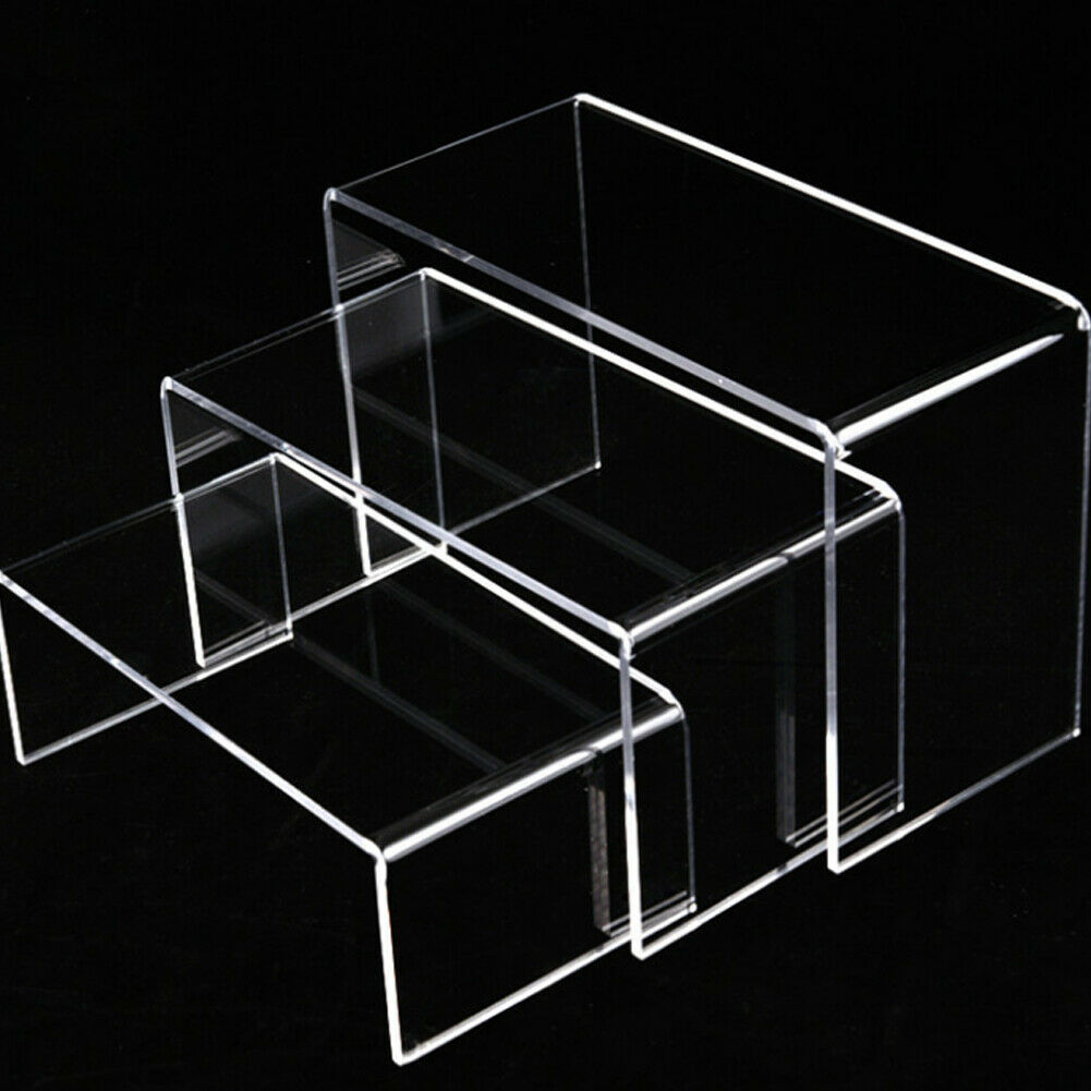 Soporte de exhibición de acrílico transparente, 3 uds., estante para