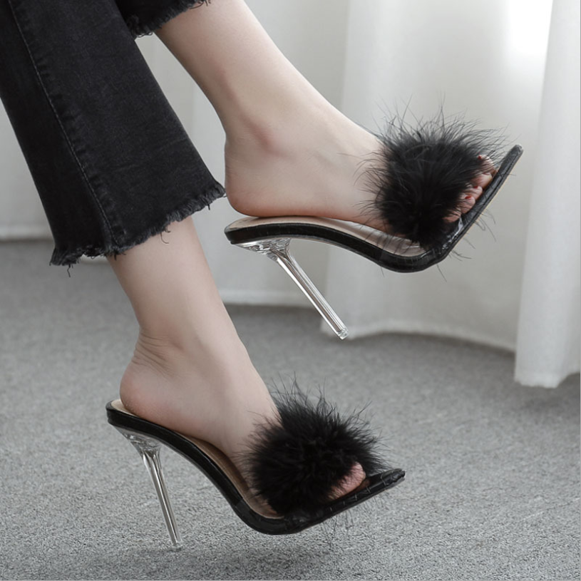 feather toe heels