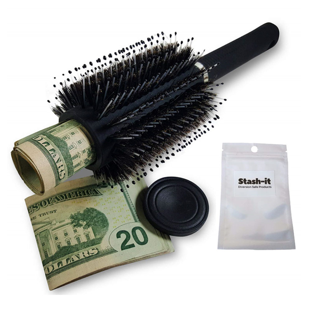 Hair Brush Stash Safe Hidden Valuables Cash Wallet Belt Secret Compartment Hide