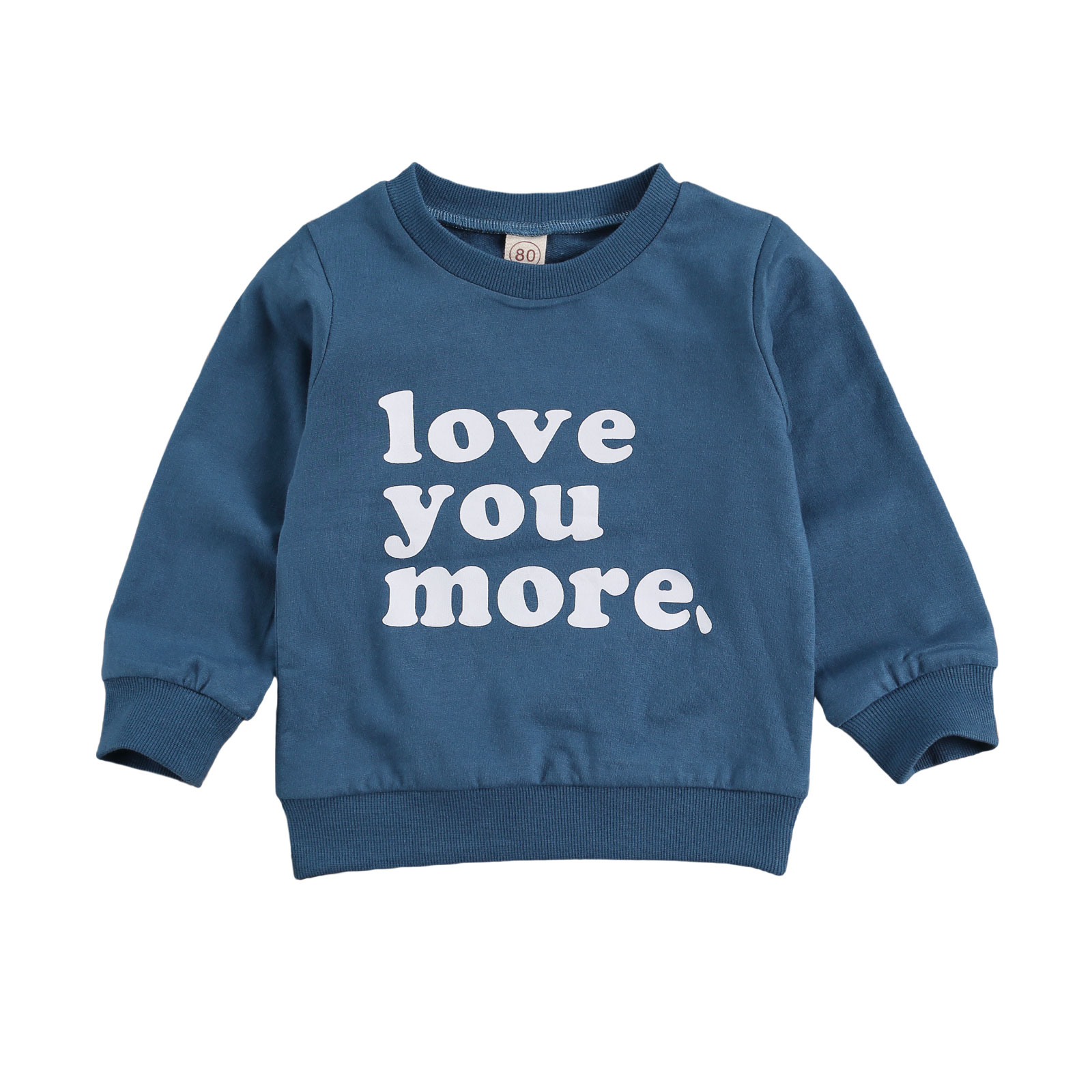 Description Picture 3 of itemToddler Kids Girls Boys Sweatshirts, Long Sleeve Round Neck Letter Printed Casual Pullover Tops 6M-4Y Spring Autumn