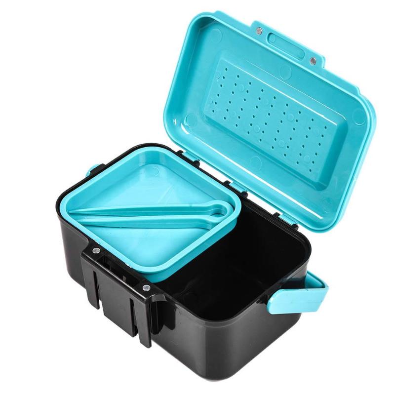 Outdoor engins de pêche appâts Boîte de conservation en plastique double face 14 Grille Appât Box UK