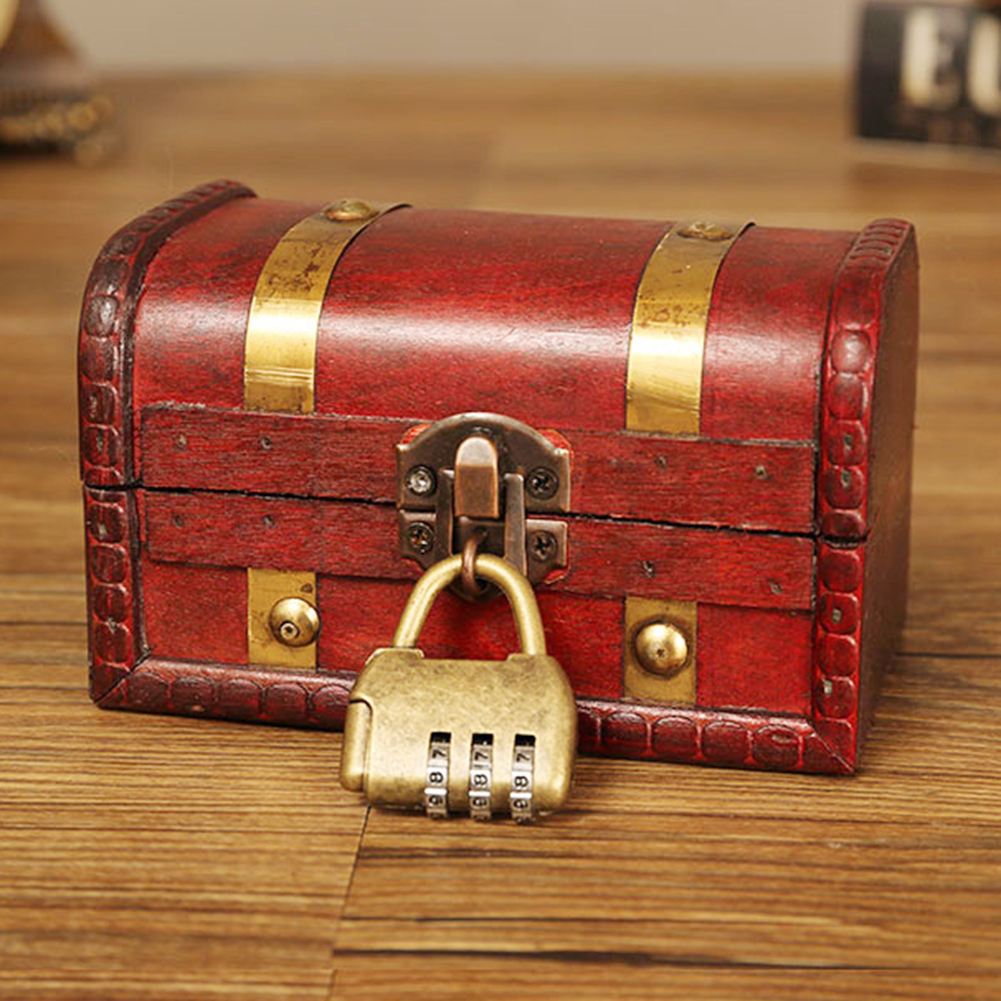 Cofre de madera para el almacenamiento de joyas Vintage, caja