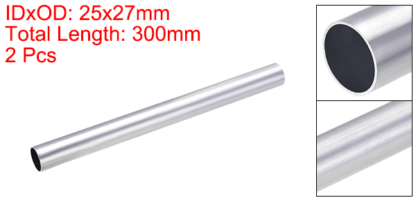 Tubo redondo de aluminio 6063 25mm Od 21mm interior de diámetro 300mm longitud tubo 2 piezas 