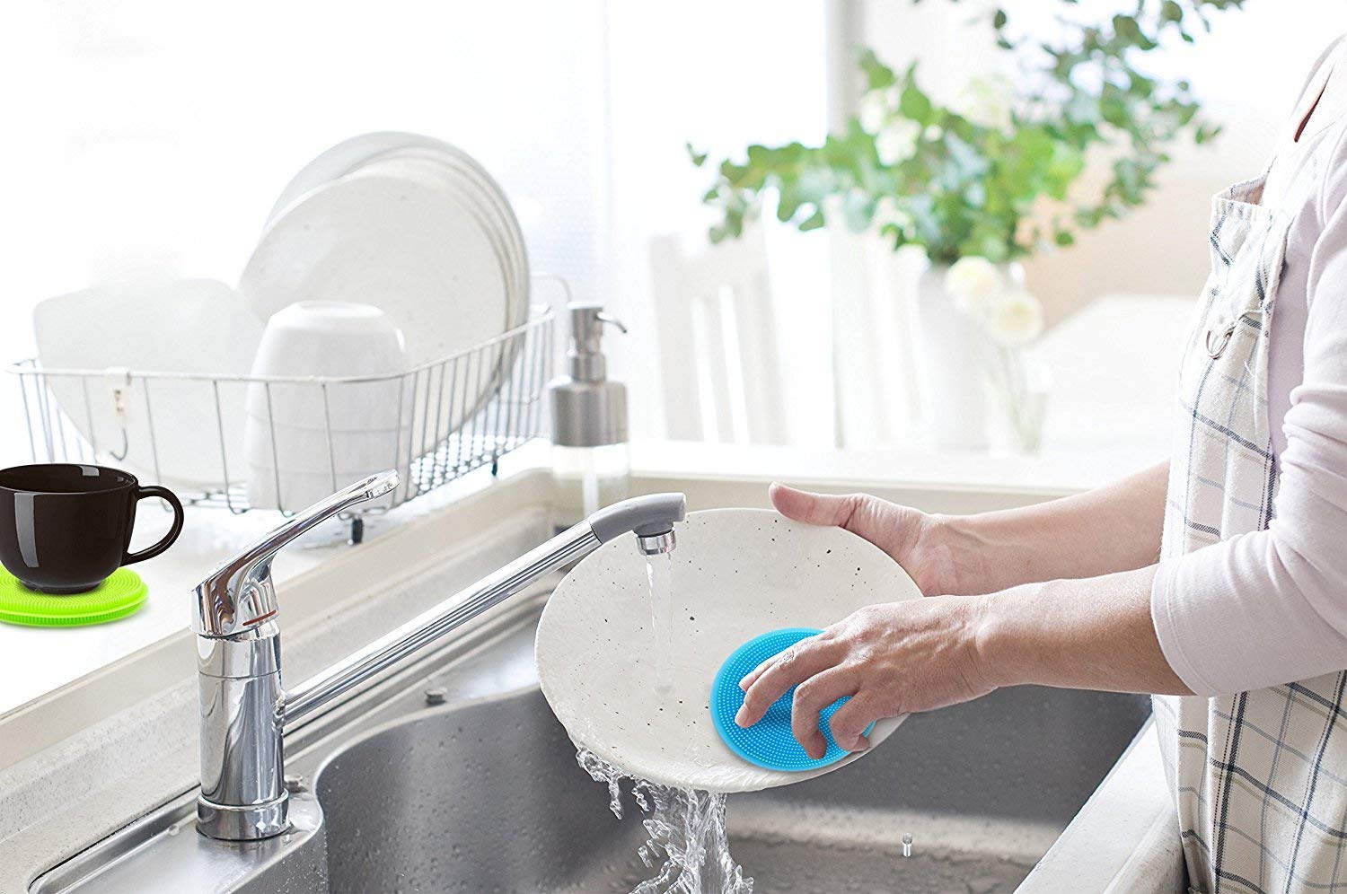 CRAZYON Multi usages Silicone Brosse à Vaisselle de Nettoyage de Cuisine Lave Vaisselle éponge