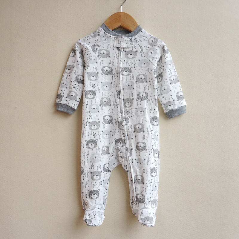 Description Picture 3 of itemBaby clothes pajamas double-headed zipper jumpsuit newborn baby boys romper cotton romper infants baby coverall 3-18M feetcover