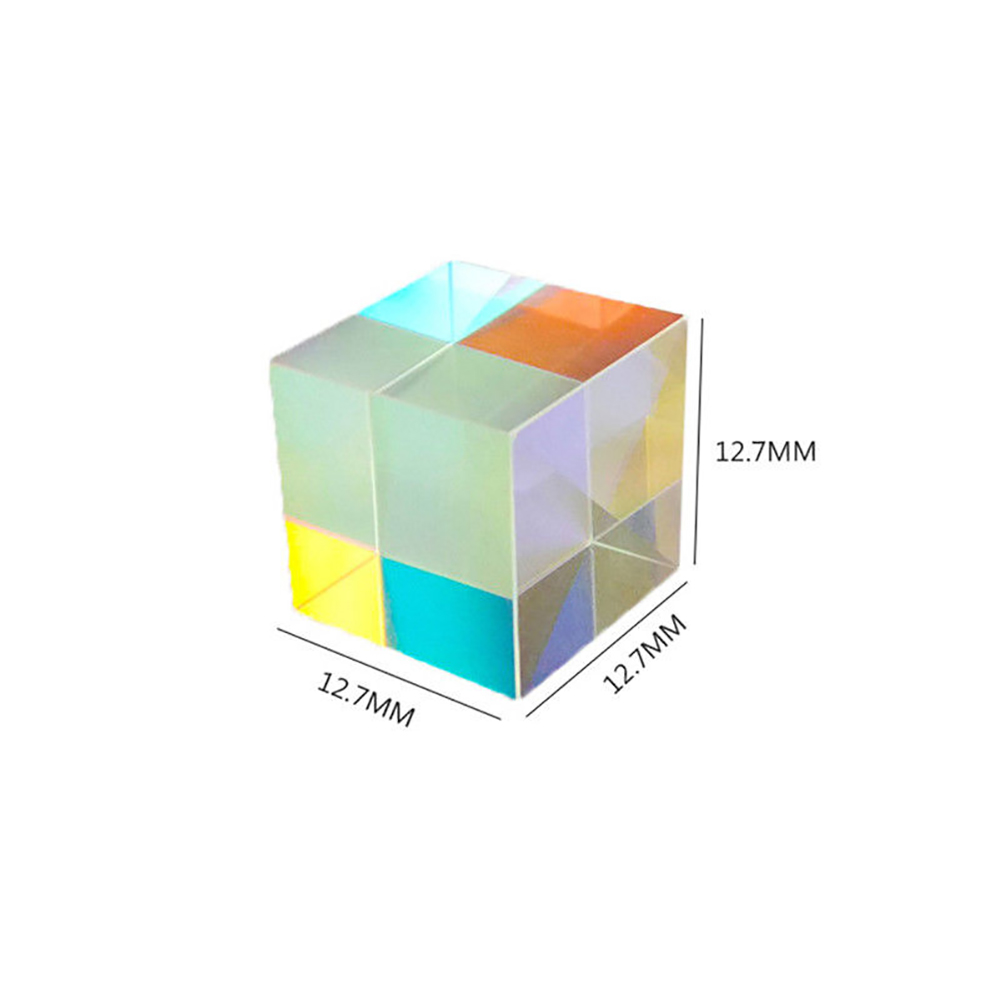 1pcs Optical Glass Cube Prism RGB Combiner Splitter Gift X6F3 