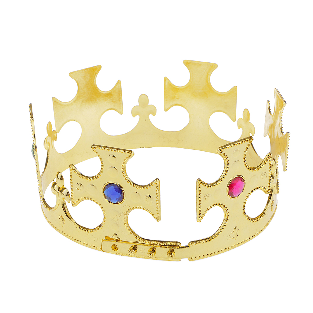 New Adults Queen Royal Gold Tiara Crown Nativity Majestic Fancy Dress Accessory 