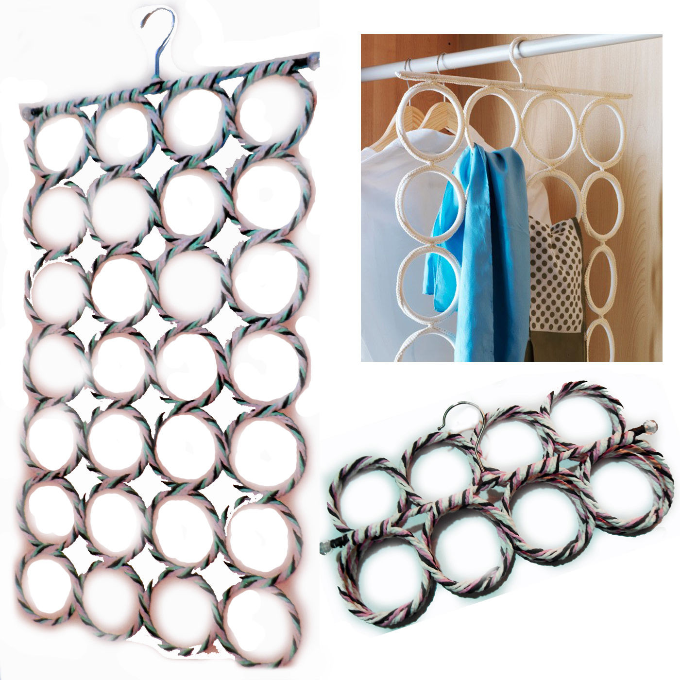Multi Scarf Scarves Hanger Display Hang Ties Belt Organize Circle Storage Holder Multi Scarf Scarves Hanger Display Hang Ties Belt Organize Circle Storage Holder