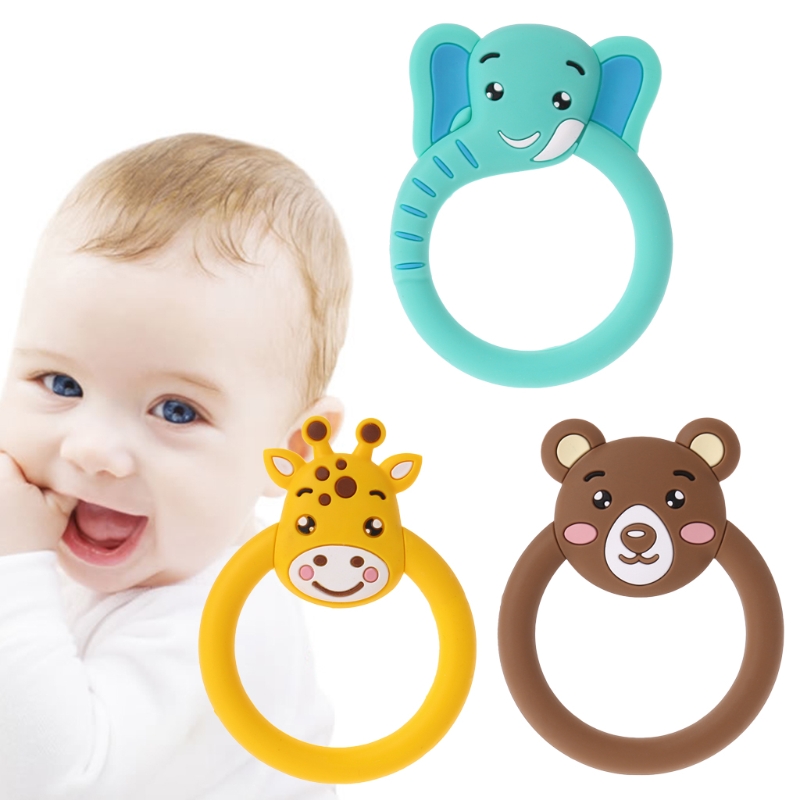 Baby Teether Pacifier Cartoon Teething Nursing Silicone BPA Free Necklace Toys 