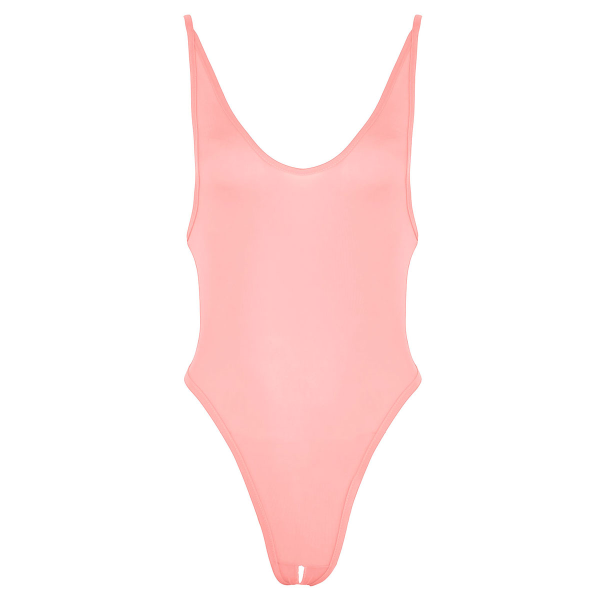 Womens Crotchless Swimsuit High Cut Thong Leotard Bodysuit Shoulder