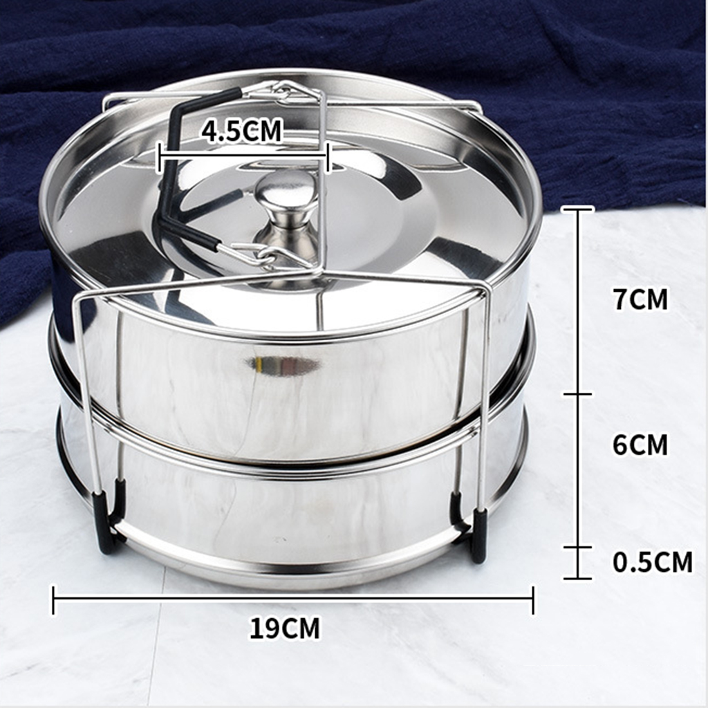 Stackable Steamer Insert Pans Compatible with Accessories or Pressure