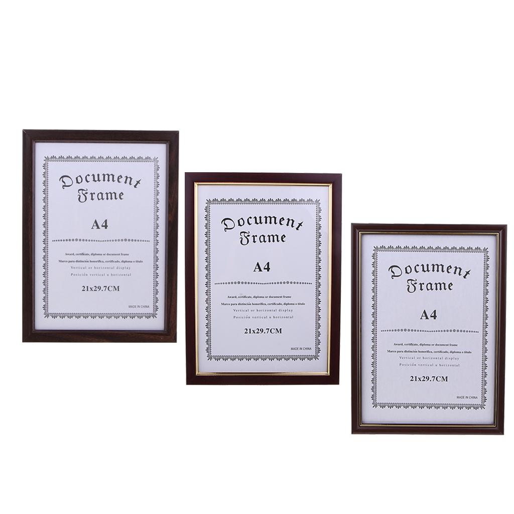 Photo Certificate A4 Wooden Frame For Diploma Documents Artwork Picture 