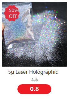 Description Picture 6 of item5g Laser Holographic Bulk Glitter Nail Shining Sparkly Pigment Loose Fine Glitter Reflective Gel Polish Accessories Nail Powder