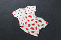 Retail 2016 summer baby fashion fruit strawberry watermelon print t shirt